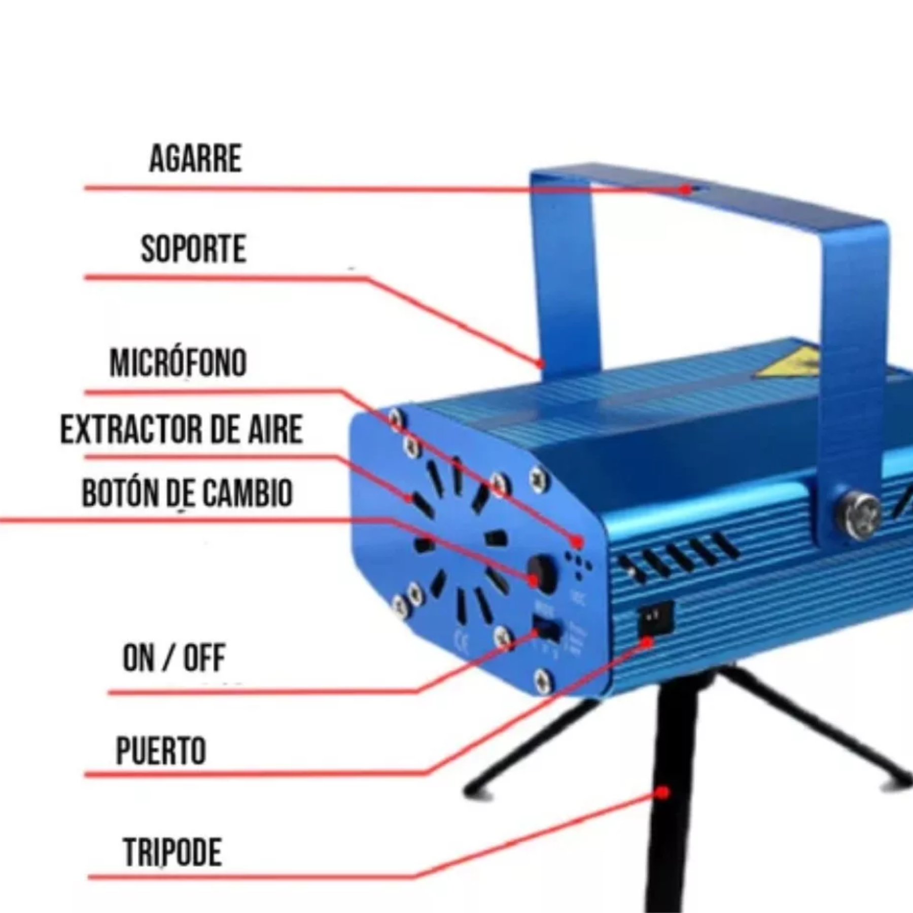 Proyector Laser Mini Luces Fiesta - Imagen 3